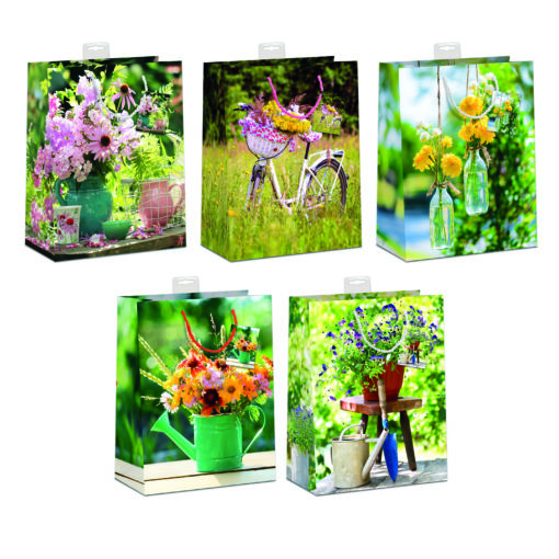 10 Geschenktüten groß "Blumen"