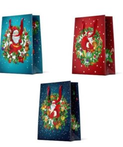 12 Weihnachtstüten mittel "Happy Santa"