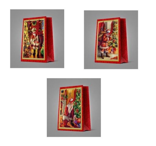 12 Weihnachtstüten mittel "Santa Claus-1"