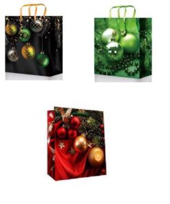 12 Weihnachtstüten mittel "Colourful Baubles-1"