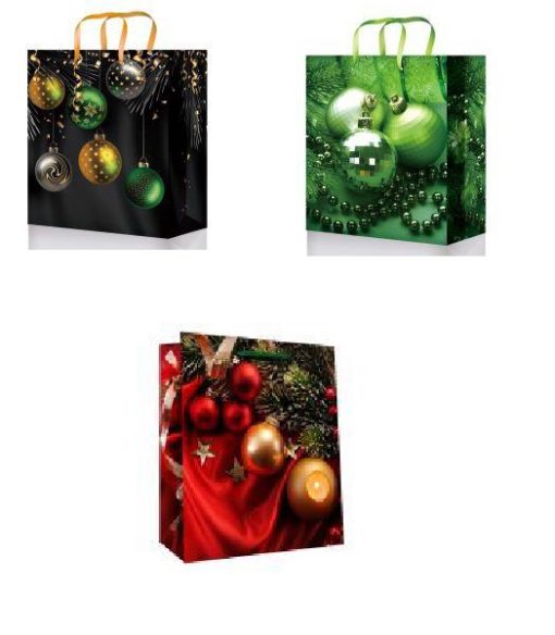 12 Weihnachtstüten mittel "Colourful Baubles-1"