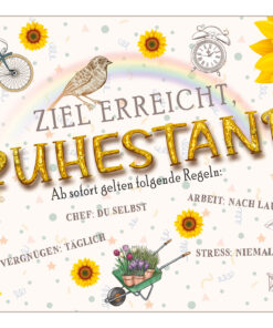 5 Glückwunschkarten Ruhestand