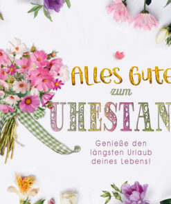 5 Glückwunschkarten Ruhestand