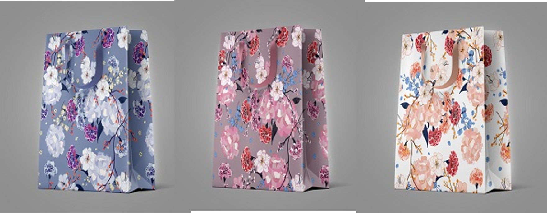 12 Geschenktüten groß "Flowers-35"