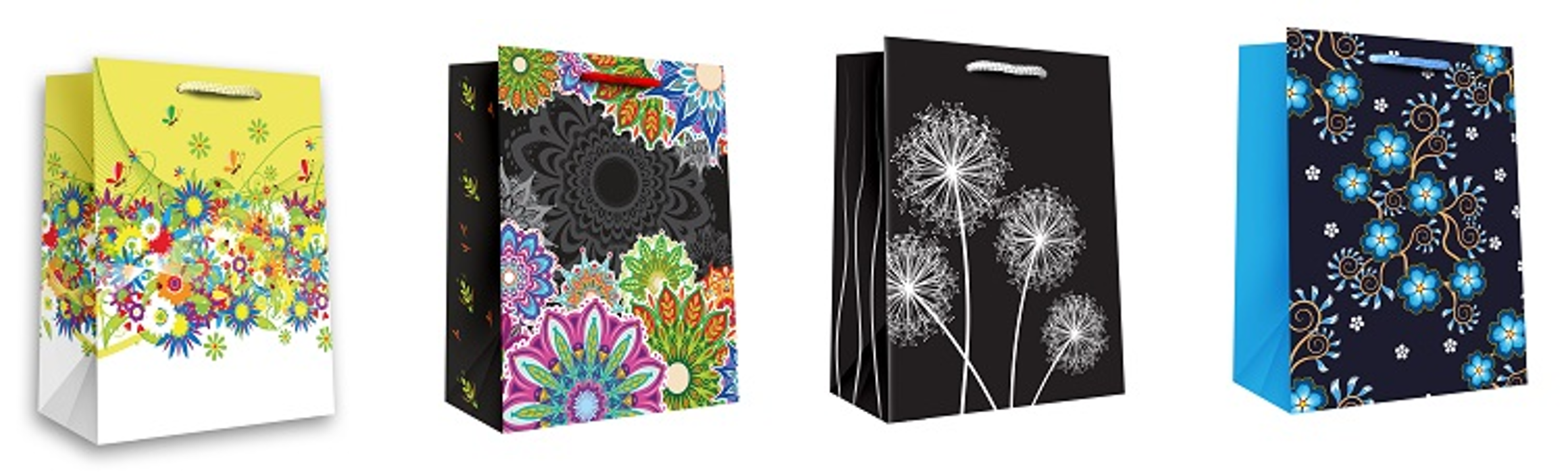 12 Geschenktüten mittel "Flowers Graphies-1"