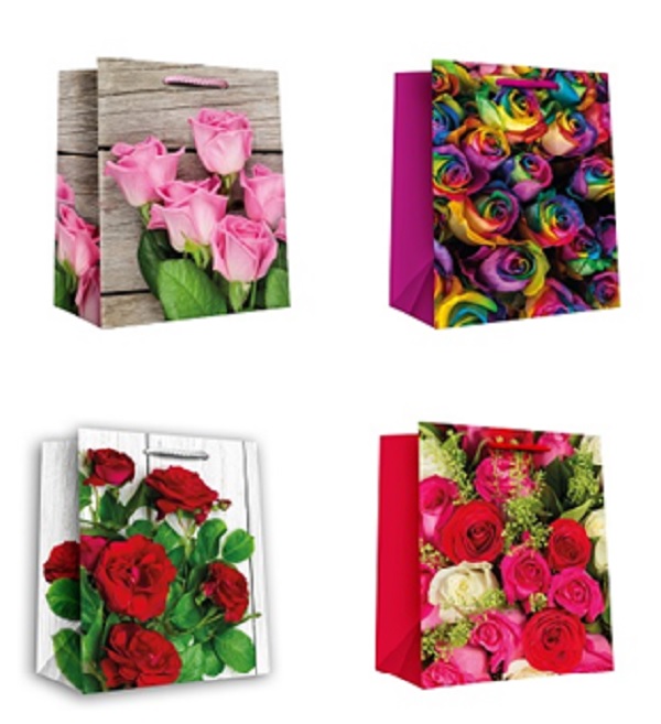 12 Geschenktüten mittel-klein CD "Rose-3"