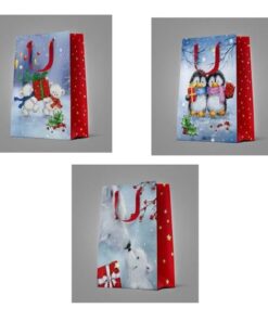 12 Weihnachtstüten Jumbo "Happy Holidays-1"